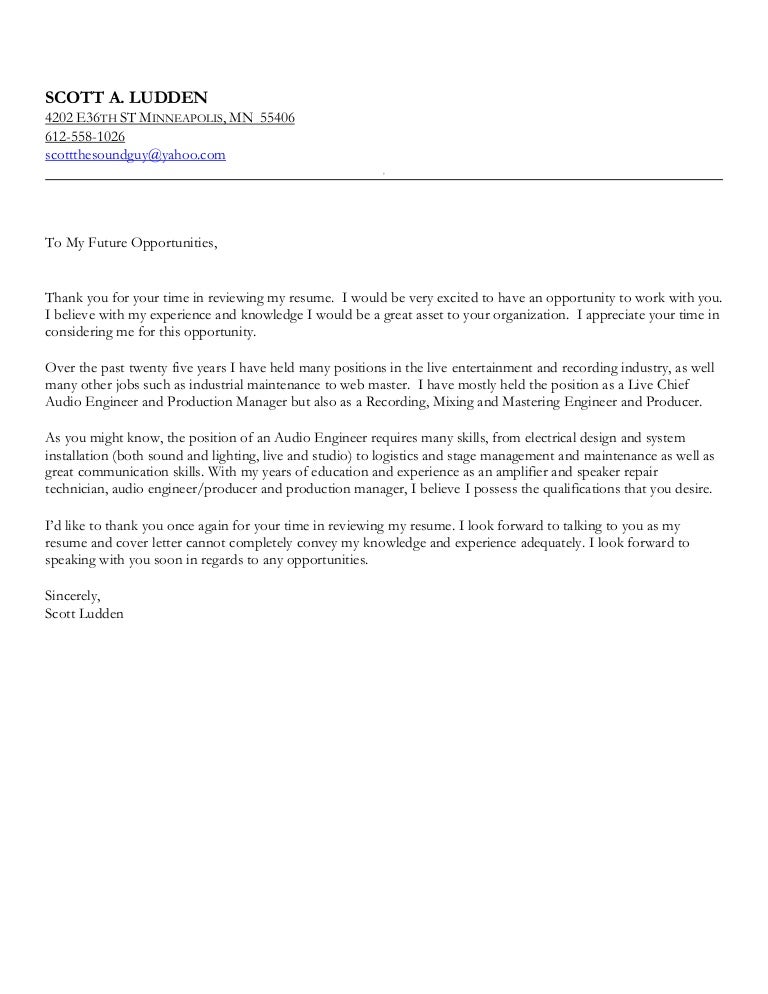 Scott A Ludden Resume and Cover Letter Scott A Ludden Resume and Cover Letter