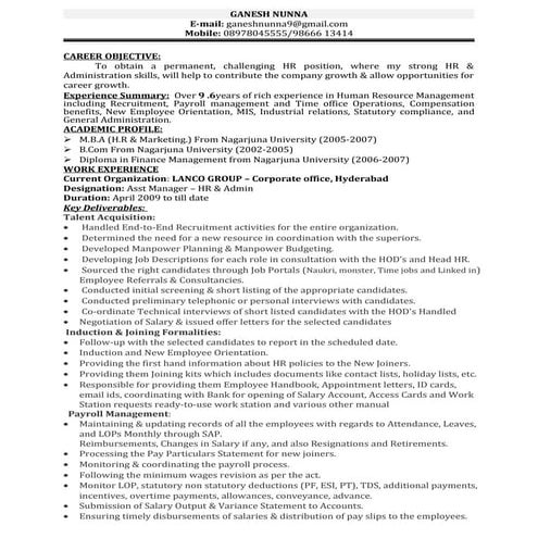 Ganesh Nunna resume 9.6 years exp