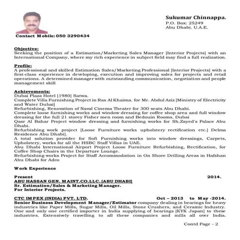 sukumaran abrod CV
