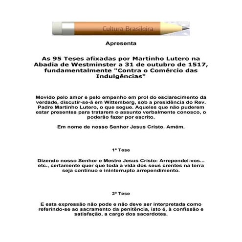 95 teses de lutero