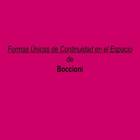 Comentario formas únicas de continuidad en el espacio de boccioni