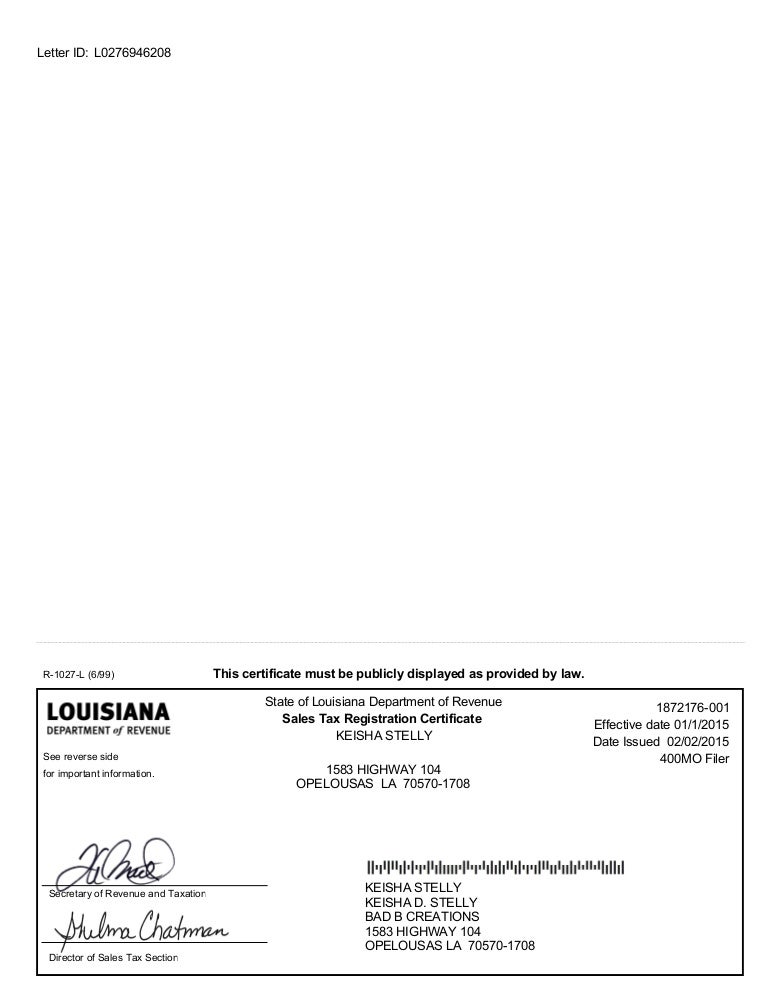Sales Tax Certificate sales-tax-certificate