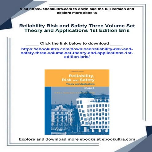 Reliability Risk and Safety Three Volume Set Theory and Applications ...