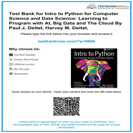 Test Bank, Solutions for Java How to Program, An Objects-Natural ...