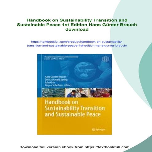Handbook on Sustainability Transition and Sustainable Peace 1st Edition Hans ...