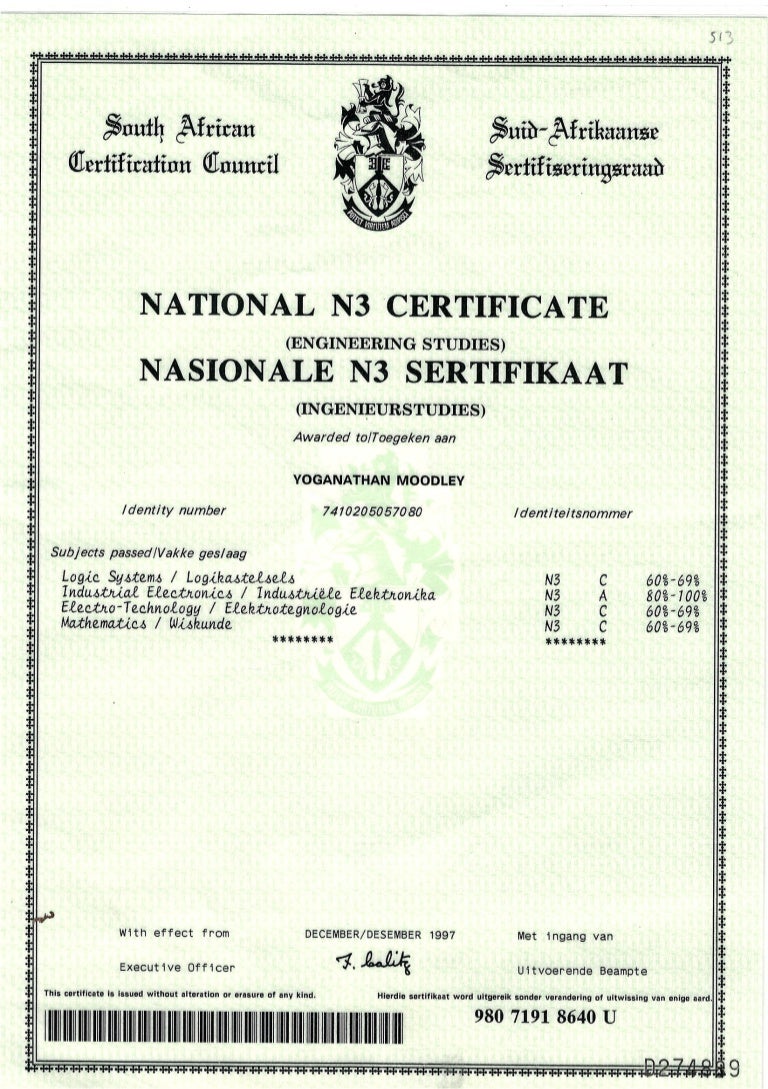 N3 Certificate Electrical