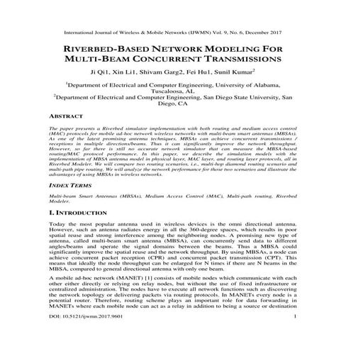 RIVERBED-BASED NETWORK MODELING FOR MULTI-BEAM CONCURRENT TRANSMISSIONS