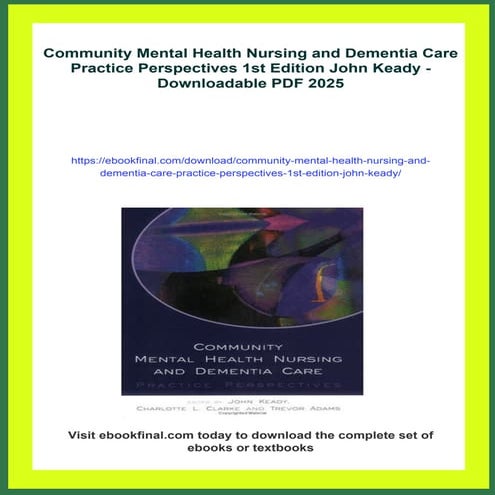 Community Mental Health Nursing and Dementia Care Practice Perspectives ...