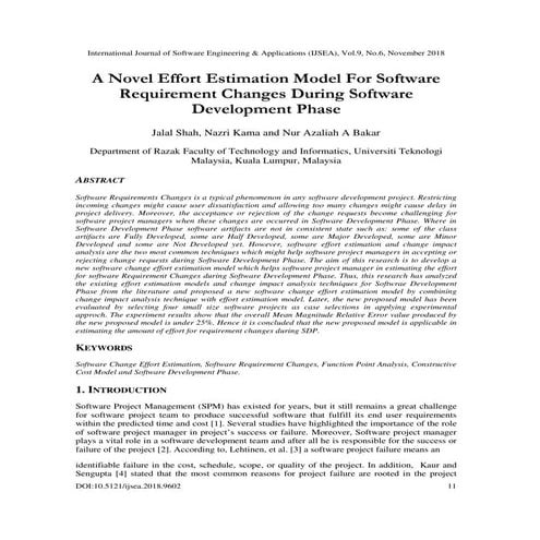 A Novel Effort Estimation Model For Software Requirement Changes During Softw...