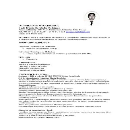 CURRICULUM David Hernandez  