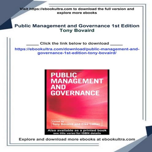 Public Management and Governance 1st Edition Tony Bovaird