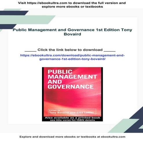 Public Management and Governance 1st Edition Tony Bovaird