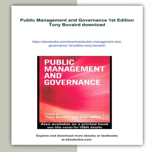 Public Management and Governance 1st Edition Tony Bovaird