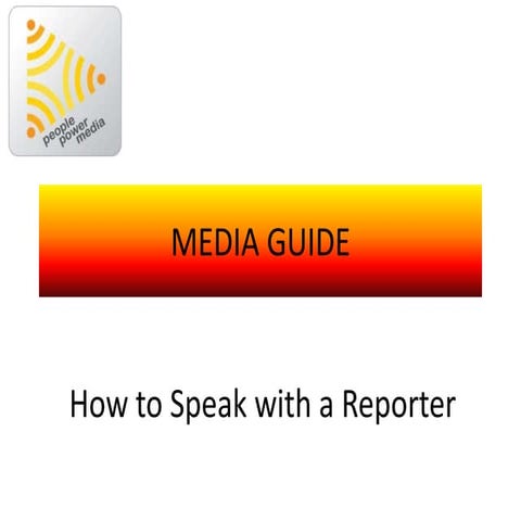 GUÍA PRÁCTICA DE ENTRENAMIENTO DE MEDIOS O MEDIA TRAINING | PDF