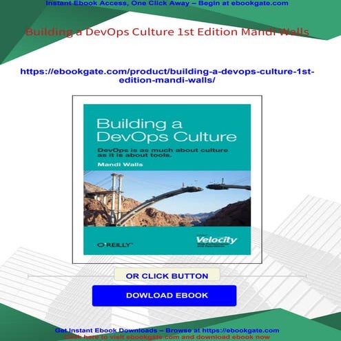 Building a DevOps Culture 1st Edition Mandi Walls