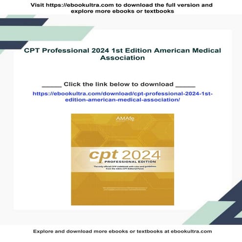 CPT Professional 2024 1st Edition American Medical Association | PDF