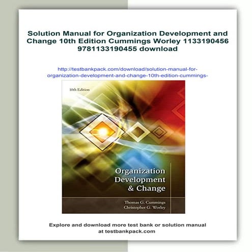 Solution Manual for Organization Development and Change 10th Edition Cummings...