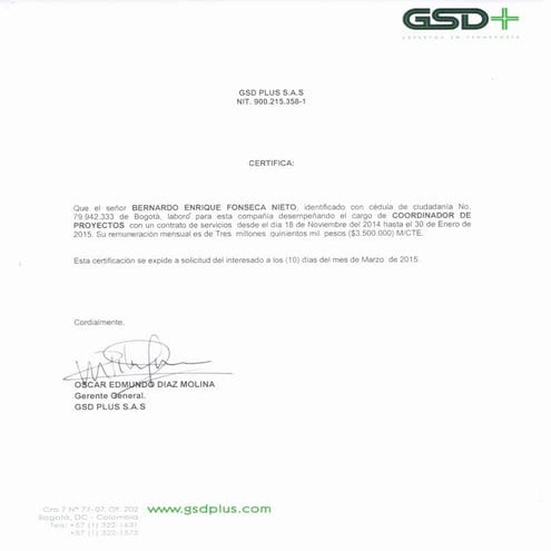 CERTIFICACION GSD PLUS