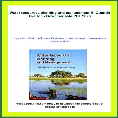 Water resources planning and management R Quentin Grafton | PDF