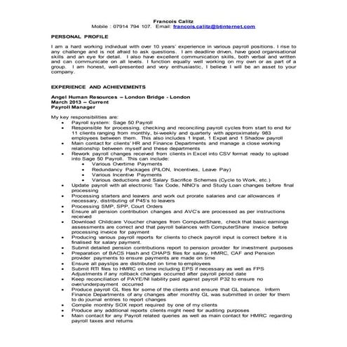 CV 2016 - Francois Calitz