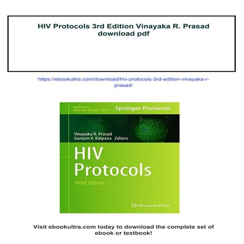 HIV Protocols 3rd Edition Vinayaka R. Prasad | PDF