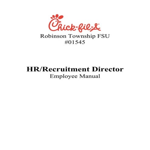 HR:Recruitment Director's Manual 