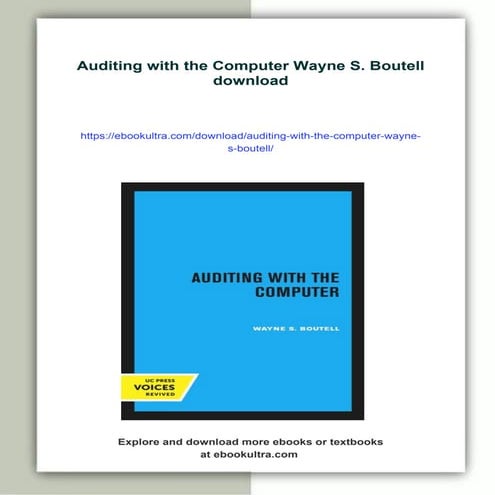 Auditing with the Computer Wayne S. Boutell | PDF