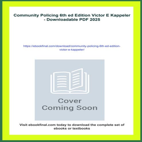 Community Policing 6th ed Edition Victor E Kappeler