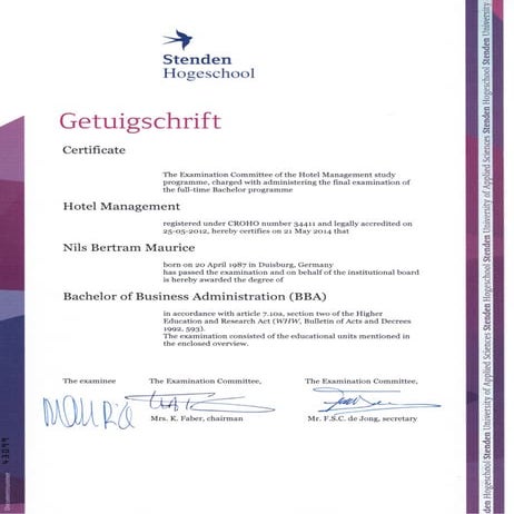 BBA Certificate_Nils Maurice | PDF