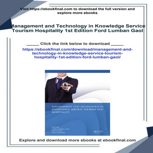 Management And Technology In Knowledge Service Tourism Hospitality 1st ...