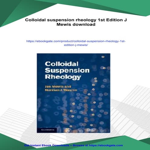 Colloidal suspension rheology 1st Edition J Mewis | PDF