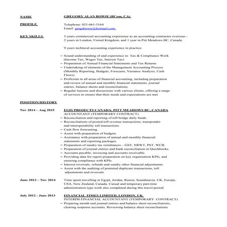 CV Gregory A Bowie 2015