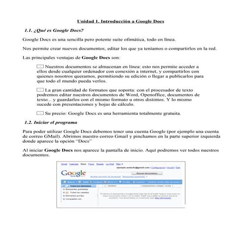  UNIDAD 1 GOOGLE DOCS