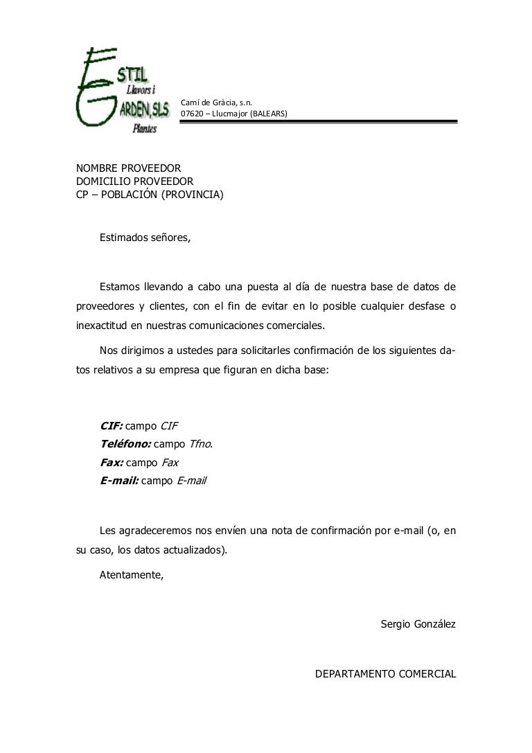 L Combinar Corresp Carta Proveedores