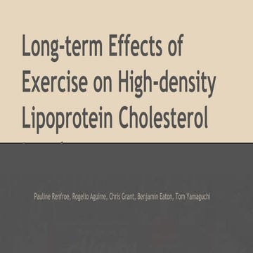 Long-term Effects of Exercise on High-density Lipoprotein Cholesterol ...