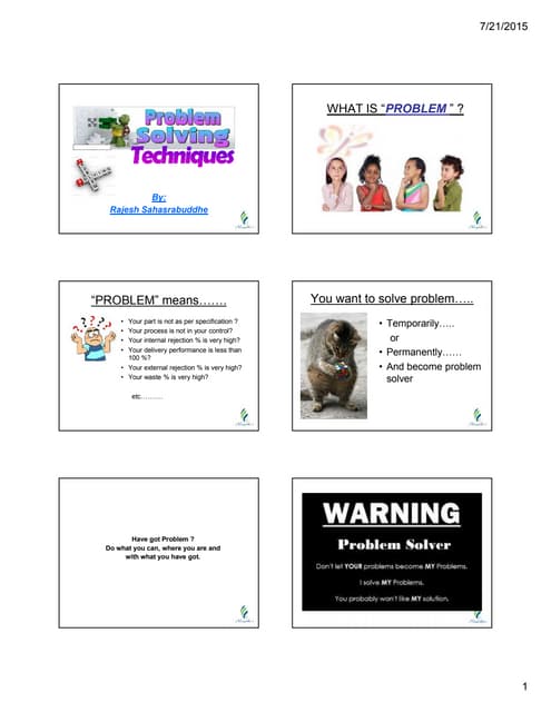 Problem solving techniques pdf | PDF