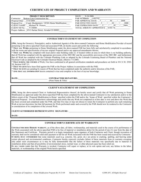 Infiniti Alignment Warranty Certificate