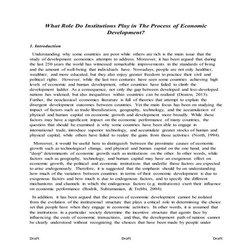 Institutions and economic development