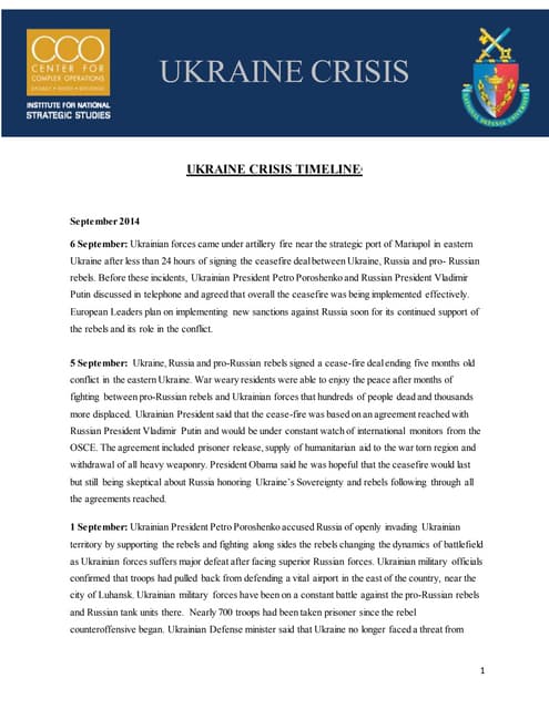 UKRAINE CRISIS TIMELINE - updated 28 Aug 2014