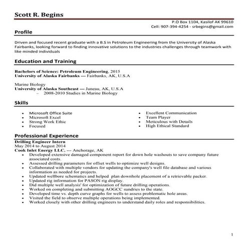 Scott Begins Resume-2015 | PDF
