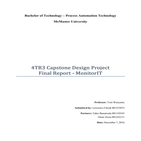 Final Year Capstone Project Pdf