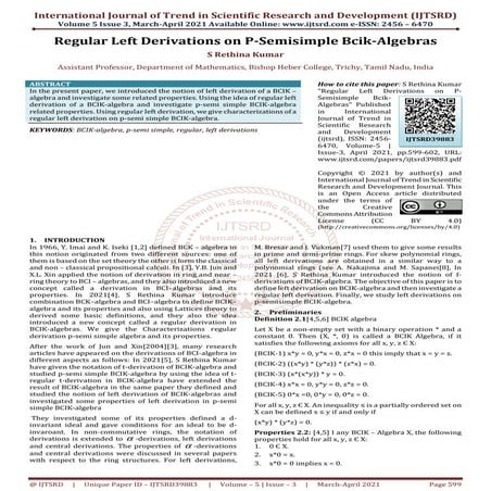 Regular Left Derivations on P Semisimple Bcik Algebras