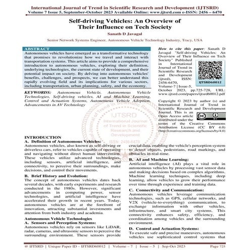 Self driving Vehicles An Overview of Their Influence on Tech Society