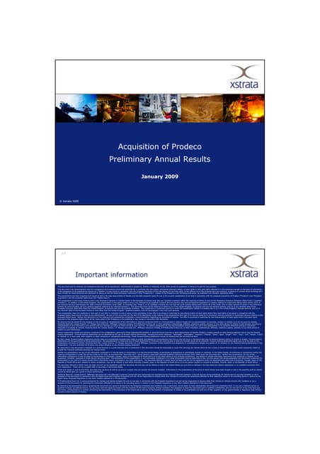 Xstrata 2008 financial results