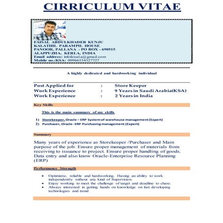 FAISAL ABDULKHADER KUNJU CV1 - Copy