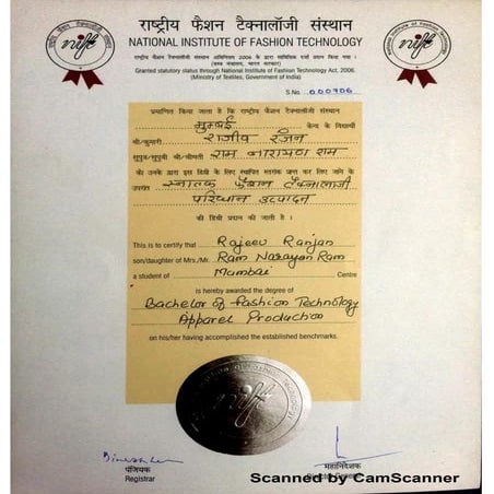 NIFT garduation certificate | PDF