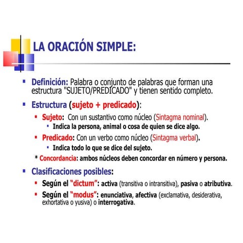ESQUEMA DE LA ORACION SIMPLE PARA ANALISIS SINTÁCTICO | PDF