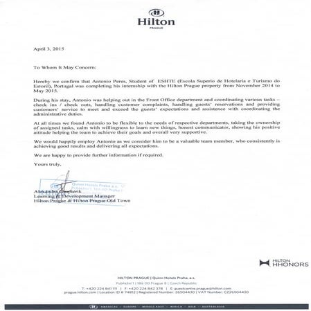 Recommendation letter