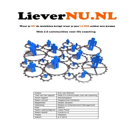 Scriptie Eric van Diemen - Web 2.0 communities voor life coaching