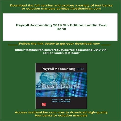 Payroll Accounting 2019 5th Edition Landin Test Bank